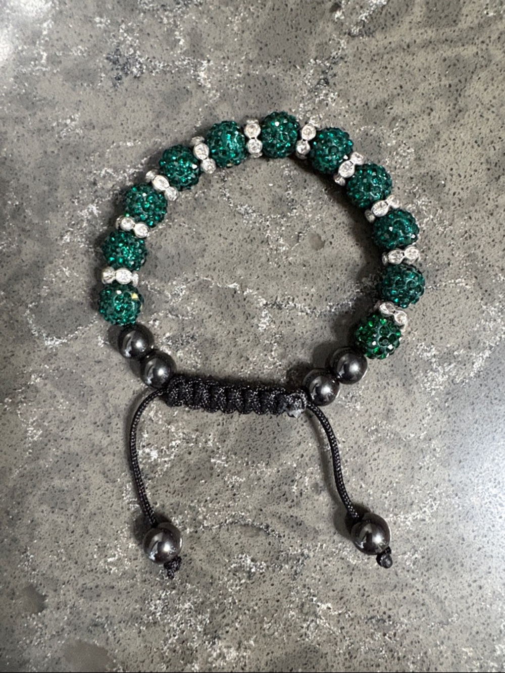 Emerald Crystal Bead Adjustable Bracelet - Women Jewelry